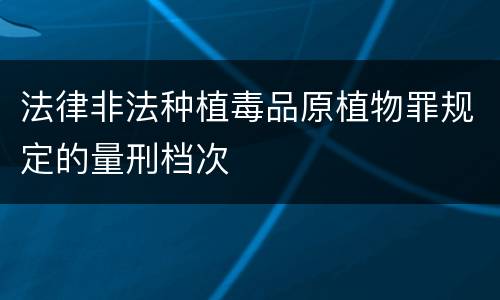 法律非法种植毒品原植物罪规定的量刑档次