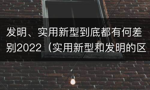 发明、实用新型到底都有何差别2022（实用新型和发明的区别）