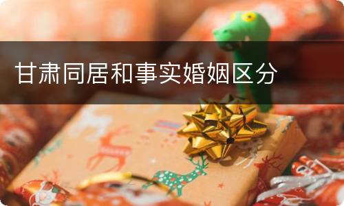 甘肃同居和事实婚姻区分