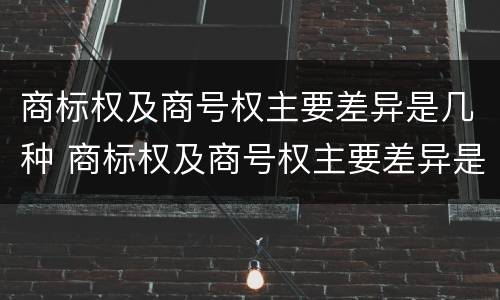 商标权及商号权主要差异是几种 商标权及商号权主要差异是几种形式