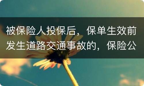 被保险人投保后，保单生效前发生道路交通事故的，保险公司要不要赔付