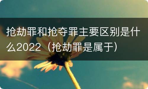 抢劫罪和抢夺罪主要区别是什么2022（抢劫罪是属于）