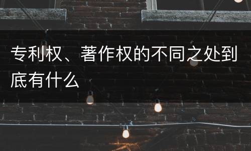 专利权、著作权的不同之处到底有什么