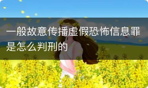 一般故意传播虚假恐怖信息罪是怎么判刑的