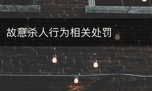 故意杀人行为相关处罚