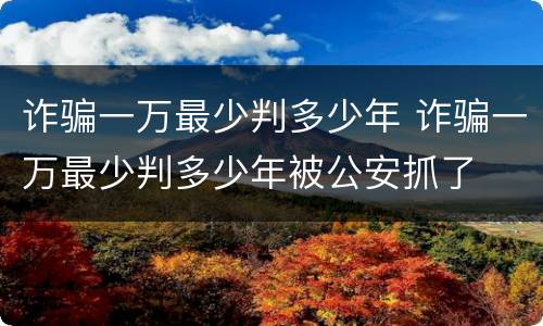 诈骗一万最少判多少年 诈骗一万最少判多少年被公安抓了