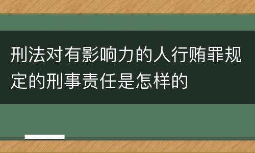 刑法对有影响力的人行贿罪规定的刑事责任是怎样的