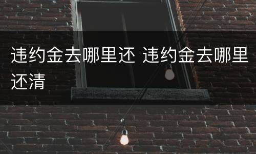 违约金去哪里还 违约金去哪里还清