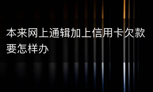 本来网上通辑加上信用卡欠款要怎样办