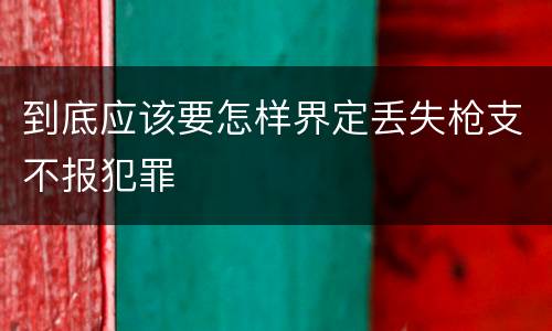 到底应该要怎样界定丢失枪支不报犯罪