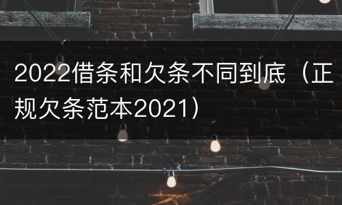 2022借条和欠条不同到底（正规欠条范本2021）