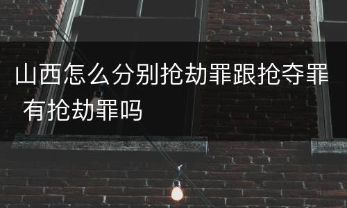 山西怎么分别抢劫罪跟抢夺罪 有抢劫罪吗
