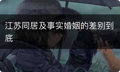 江苏同居及事实婚姻的差别到底