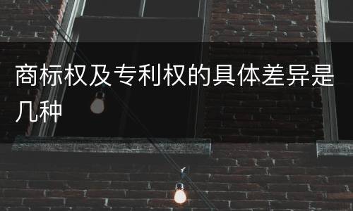 商标权及专利权的具体差异是几种