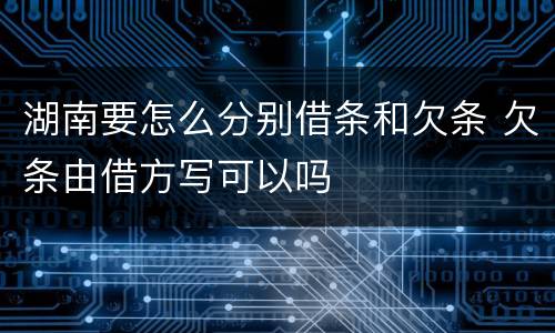 湖南要怎么分别借条和欠条 欠条由借方写可以吗