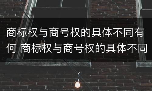 商标权与商号权的具体不同有何 商标权与商号权的具体不同有何影响