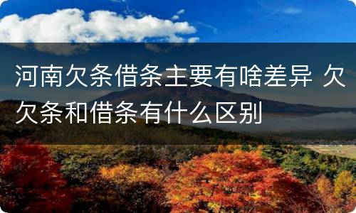 河南欠条借条主要有啥差异 欠欠条和借条有什么区别