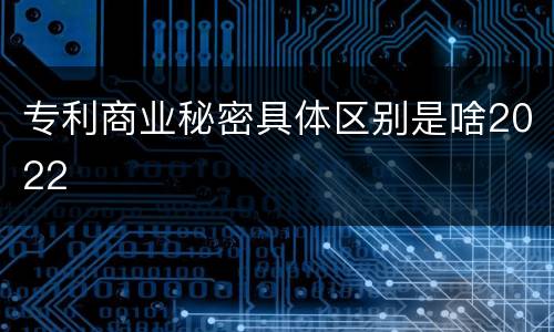 专利商业秘密具体区别是啥2022