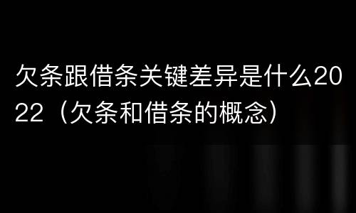 欠条跟借条关键差异是什么2022（欠条和借条的概念）