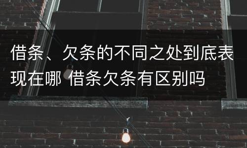 借条、欠条的不同之处到底表现在哪 借条欠条有区别吗