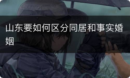 山东要如何区分同居和事实婚姻