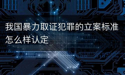 我国暴力取证犯罪的立案标准怎么样认定