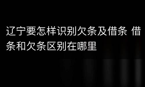 辽宁要怎样识别欠条及借条 借条和欠条区别在哪里