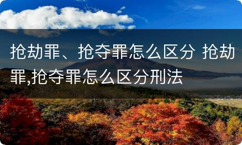 抢劫罪、抢夺罪怎么区分 抢劫罪,抢夺罪怎么区分刑法