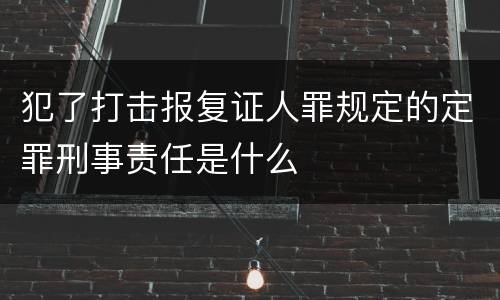 犯了打击报复证人罪规定的定罪刑事责任是什么