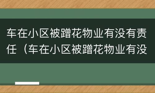 车在小区被蹭花物业有没有责任（车在小区被蹭花物业有没有责任赔偿）