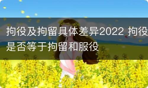 拘役及拘留具体差异2022 拘役是否等于拘留和服役