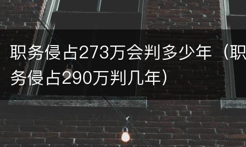 职务侵占273万会判多少年（职务侵占290万判几年）