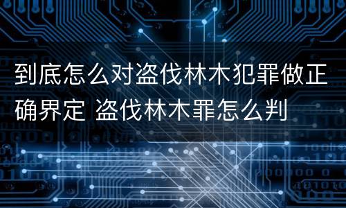 到底怎么对盗伐林木犯罪做正确界定 盗伐林木罪怎么判