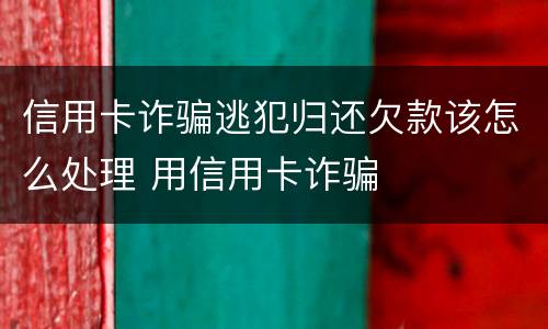 信用卡诈骗逃犯归还欠款该怎么处理 用信用卡诈骗