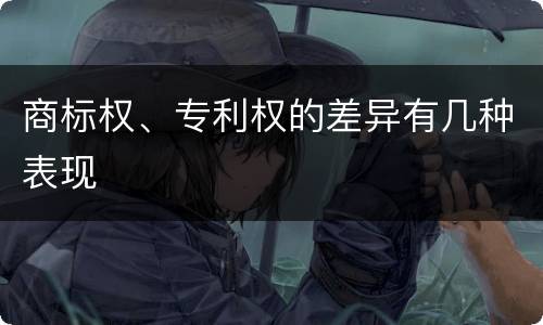 商标权、专利权的差异有几种表现