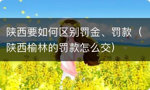 陕西要如何区别罚金、罚款（陕西榆林的罚款怎么交）