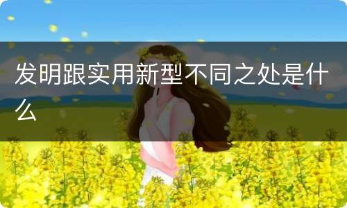 发明跟实用新型不同之处是什么