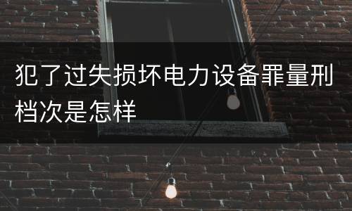 犯了过失损坏电力设备罪量刑档次是怎样