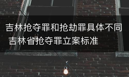 吉林抢夺罪和抢劫罪具体不同 吉林省抢夺罪立案标准