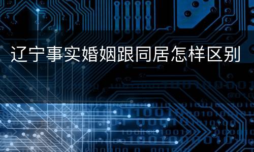 辽宁事实婚姻跟同居怎样区别