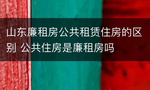 山东廉租房公共租赁住房的区别 公共住房是廉租房吗