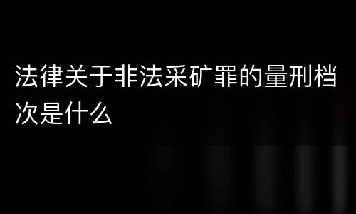 法律关于非法采矿罪的量刑档次是什么