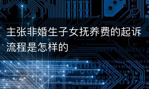 主张非婚生子女抚养费的起诉流程是怎样的