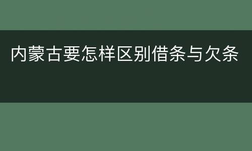 内蒙古要怎样区别借条与欠条