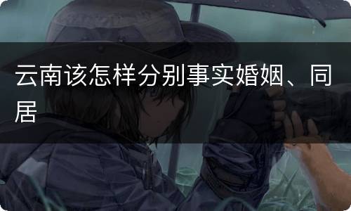 云南该怎样分别事实婚姻、同居