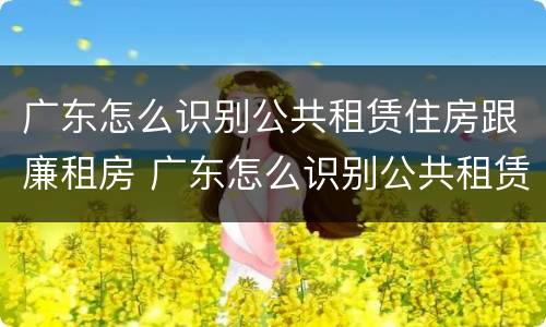 广东怎么识别公共租赁住房跟廉租房 广东怎么识别公共租赁住房跟廉租房呢