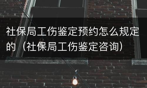 社保局工伤鉴定预约怎么规定的（社保局工伤鉴定咨询）