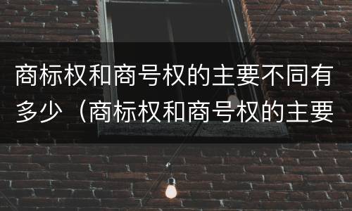 商标权和商号权的主要不同有多少（商标权和商号权的主要不同有多少个）