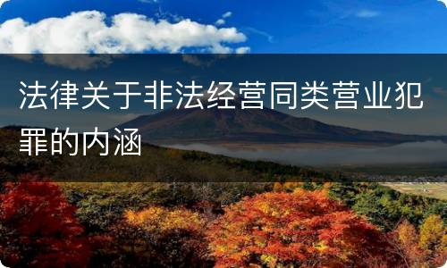 法律关于非法经营同类营业犯罪的内涵