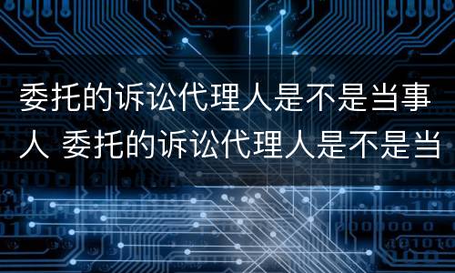 委托的诉讼代理人是不是当事人 委托的诉讼代理人是不是当事人身份